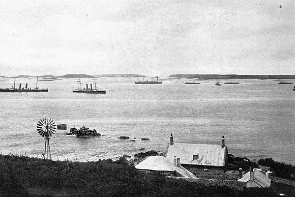 Ships At Anchor In The Roadstead St Marys Scilly Islands 1907
