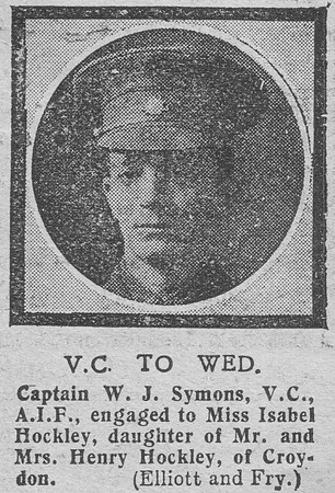 Symons W J Captain VC 7th Australian Infantry The Graphic 19th July 1918