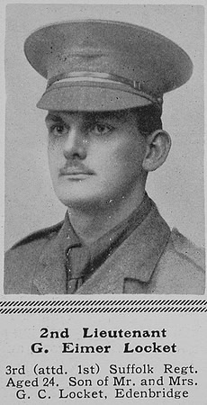 Locket G E 2nd Lt 1st Suffolk Regiment The Sphere 21st Aug 1915