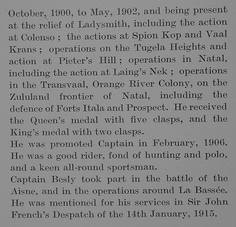 Besly B H Captain 1st Devonshire Regiment Obit Part 2 The Bond Of Sacrifice Vol 1