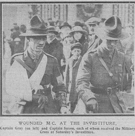 Saxon K R J Captain MC New Zealand Rifle Brigade Gray Captain MC NZEF The Graphic 11th Nov 1918