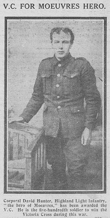 Hunter D Cpl VC 5th Highland Light Infantry The Graphic 24th Oct 1918