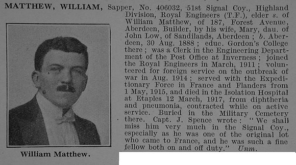 Matthew W Sapper 406032 Royal Engineers Obit De Ruvignys Roll Of Honour Vol 4