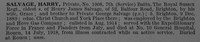 Salvage H Pte 1908 7th Royal Sussex Regiment Obit De Ruvignys Roll Of Honour Vol 4