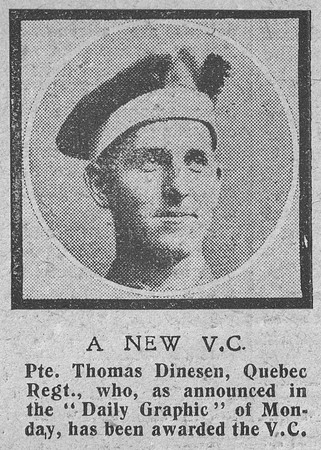 Dinesen T Pte VC 42nd CEF Royal Highlanders Of Canada The Graphic 30th Oct 1918