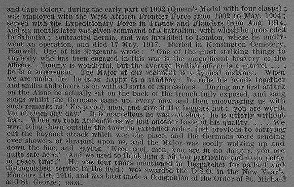 Roberts A C Lt Col CMG DSO 3rd London Regiment (Royal Fusiliers) Obit Part 2 De Ruvignys Roll Of Honour Vol 4