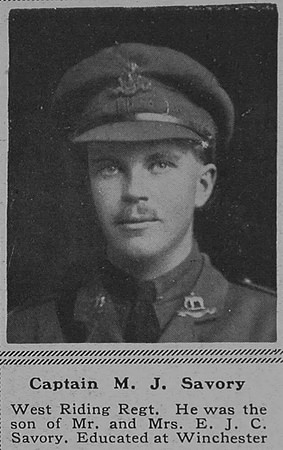Savory M J Captain 9th Duke of Wellington's (West Riding Regiment) The Sphere 17th Mar 1917