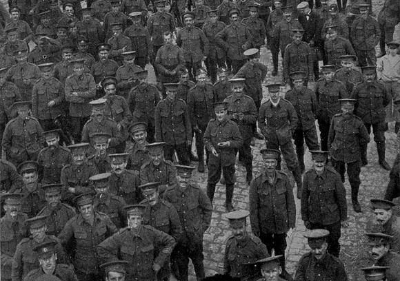 British Soldiers In The Market Square Of A French Town Aug 1914