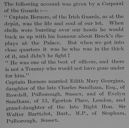 Berners H H Captain 1st Irish Guards Obit Part 3 The Bond Of Sacrifice Vol 1