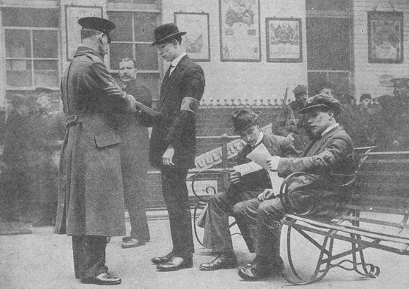 Men Choosing The Regiment They Would Prefer to Be Allocated To Before Joining Up