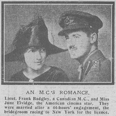 Badgley F Lt MC Canadian Artillery The Graphic 31st Dec 1918