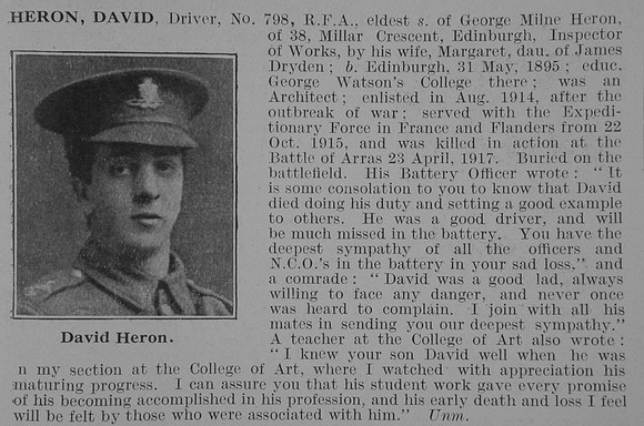 Heron D Dvr Royal Field Artillery Obit De Ruvignys Roll Of Honour Vol 3