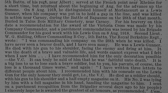 Warnock G Pte 33715 5th Royal Berkshire Regiment Obit Part 2 De Ruvignys Roll Of Honour Vol 4