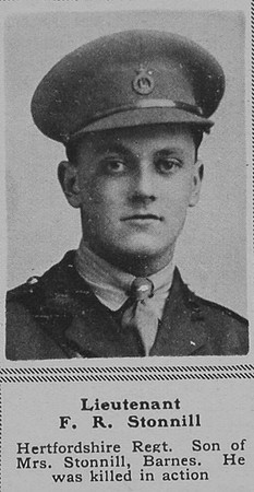 Stonnill F R Lt Herts Regt The Sphere 8th June 1918
