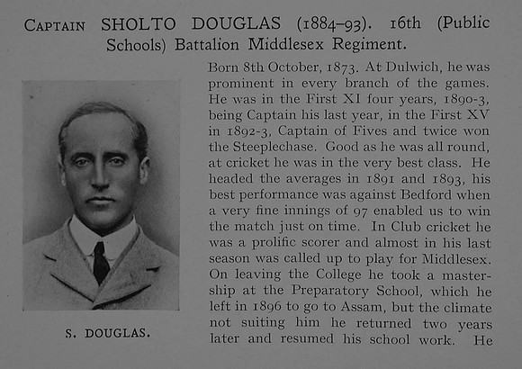 Douglas S Captain 16th Middlesex Regiment Obit Part 1 Dulwich College Roll Of Honour