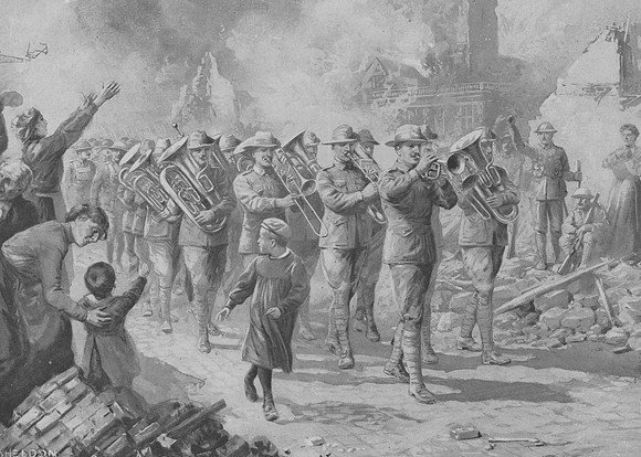 Victorious Australians Entering Bapaume 17th March 1917