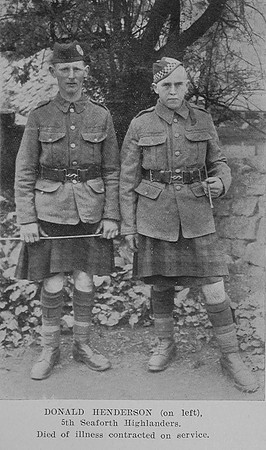 Henderson D Pte 5th Seaforth Highlanders The Sword Of The North Highland Memories Of The Great War - Dugald MacEchern