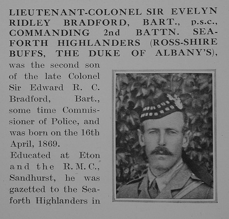 Bradford E R Lt Col Sir 2nd Seaforth Highlanders Obit Part 1 The Bond Of Sacrifce Vol 1