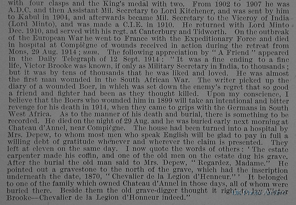 Brooke V R Major CIE DSO 9th Lancers Obituary Part 2 De Ruvignys Roll Of Honour Vol 1