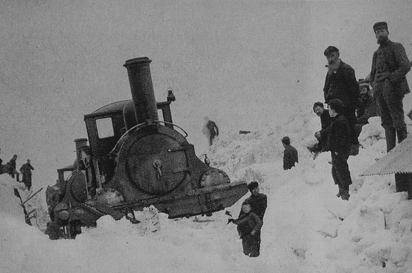 A Jones 2-4-0 That Has Been Derailed In A Snow Drift In The Scottish Highlands 1895