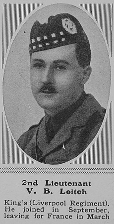Leitch V B 2nd Lt 10th Kings Liverpool Regiment The Sphere 15th May 1915