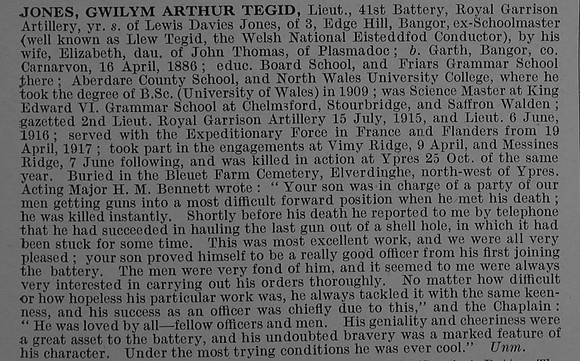 Jones G A T Lt Royal Garrison Artillery Obit De Ruvignys Roll Of Honour Vol 4