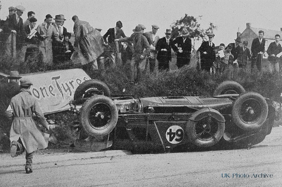 T.T. Race 1929 Bernard Rubin Underneath His Car