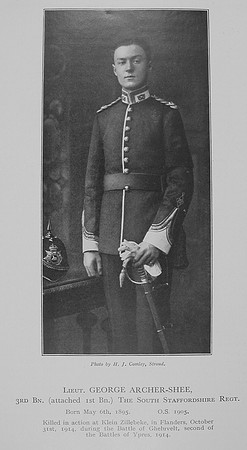 Archer-Shee G Lt 1st South Staffs Regiment