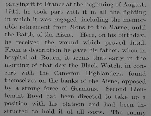 Boyd N J L 2nd Lt 1st Black Watch Obit Part 2 The Bond Of Sacrifce Vol 1