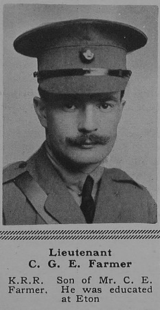 Farmer C G E Lt 7th King's Royal Rifle Corps The Sphere 30th Dec 1916