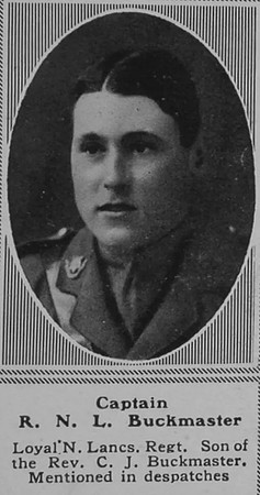 Buckmaster R N L Captain 4th Loyal North Lancs Regt The Sphere 3rd Aug 1918