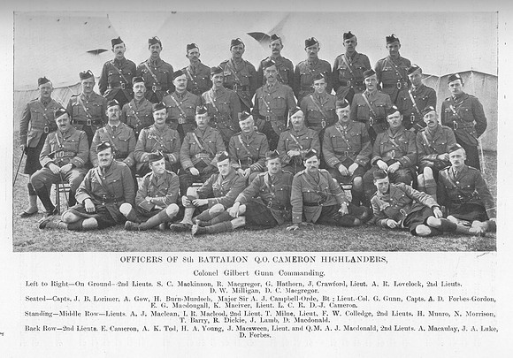 Cameron Highlanders 8th Battalion Officers Photo 2