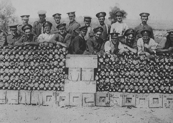 A Pile Of Ammunition For British Guns