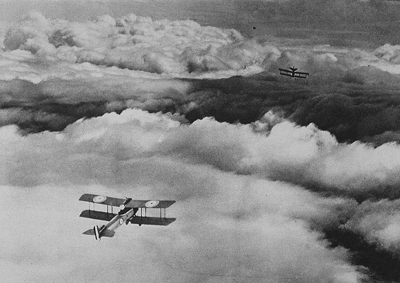 British Aeroplane In Pursuit Of Geman Aeroplane