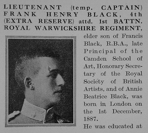 Black F H Lt 1st Royal Warwickshire Regiment Obit Part 1 Bond Of Sacrifice Vol 2