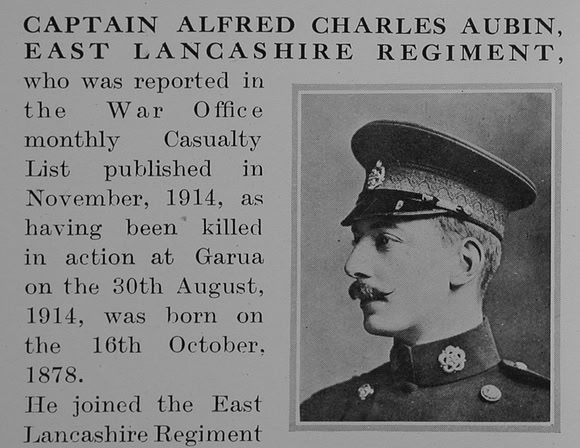 Aubin A C Captain East Lancs Regiment Obit Part 1 The Bond Of Sacrifice Vol 1