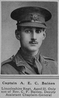 Baines A E C Captain Lincs Regt The Sphere 27th May 1916