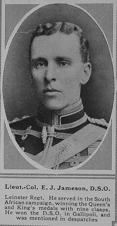 Jameson E J Lt Col 5th Leinster Regiment Attd. 4th Bn. Essex Regiment The Sphere 7th July 1917