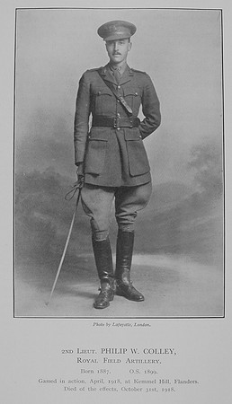 Colley P W 2nd Lt Royal Field Artillery