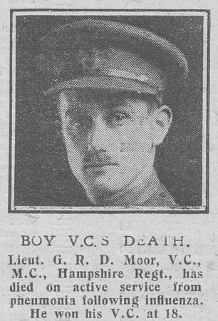 Dallas-Moor G R Lt VC MC 2nd Hampshire Regiment The Graphic 8th Nov 1918
