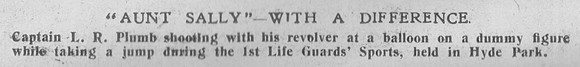 Plumb L R Captain 1st Life Guards Caption The Graphic 11th Oct 1918