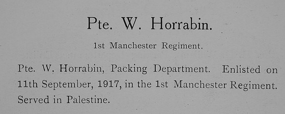 Horrabin W Pte 1st Manchester Regiment Record William Graham Company