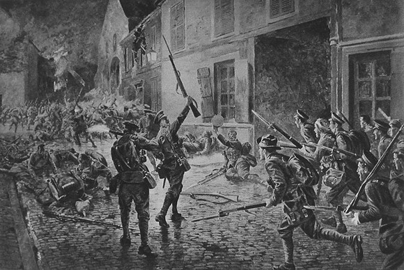 Fighting In The Street At Landrecies 25th Aug 1914