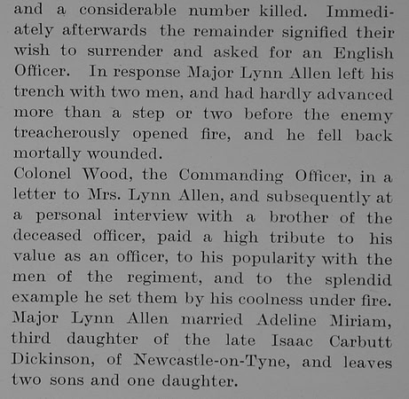 Allen W L Major DSO 2nd Border Regiment Obit Part 4 The Bond Of Sacrifice Vol 1
