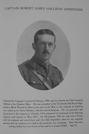 Johnstone R J H Captain 5th Black Watch Northern Assurance Co War Record