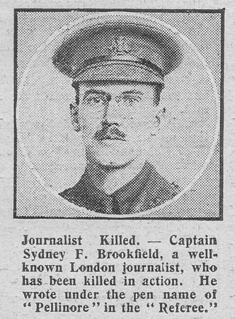 Brookfield S F Captain 17th Notts And Derby Regiment The Graphic 14th Sep 1916
