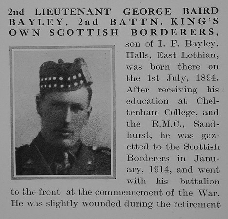 Bayley G B 2nd Lt 2nd Kings Own Scottish Borderers Obit Part 1 The Bond Of Sacrifice Vol 1