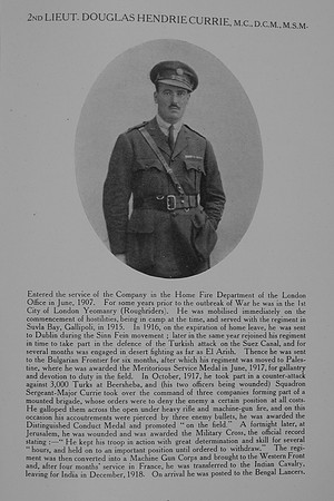 Currie D H 2nd Lt MC DCM MSM Indian Army Northern Assurance Co War Record