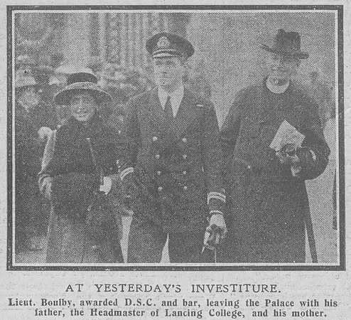 Bowlby C F B Lt DSC + Bar Royal Navy The Graphic 1st Nov 1918