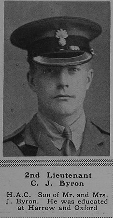 Byron C J 2nd Lt 2nd Honourable Artillery Company The Sphere 17th Mar 1917